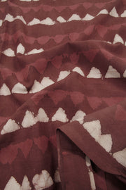 Brown Dabu Printed Cotton Salwar Suit Material 10063703