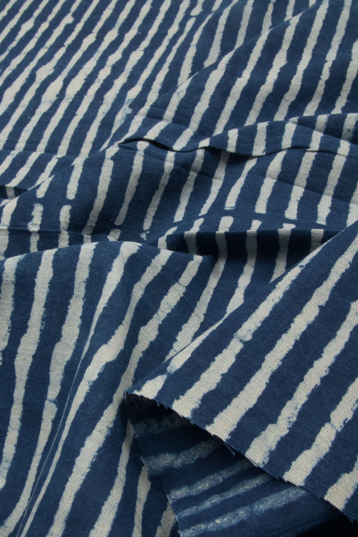 Blue Dabu Printed Cotton Salwar Suit Material - Avishya
