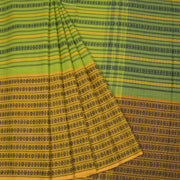 Avocado Green Handloom Dhaniakhali Cotton Saree 10063787
