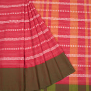 Amaranth Red Handloom Dhaniakhali Cotton Saree 10063795