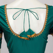 Peacock Green Aari Embroidered Kanjivaram Silk Blouse - Avishya