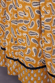 Mustard Yellow Hand Block Printed Chaniya Choli With Kota Doria Dupatta 10066332