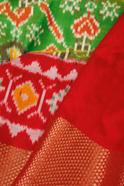 Green Ikat Pattu Pavadai Material - Avishya