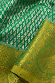 Green Kanjivaram Pattu Pavadai Material -Avishya