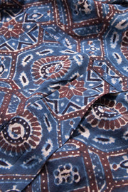 Blue Full Sleeve Ajrakh Printed Cotton Mens Shirt 10071162