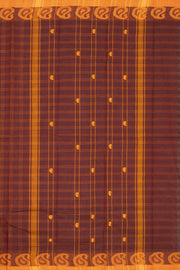 Brown Handloom Chettinad Cotton Saree 10072648
