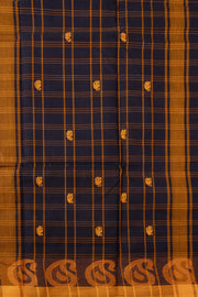 Black Handloom Chettinad Cotton Saree 10072666