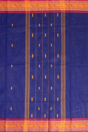 Blue Handloom Chettinad Cotton Saree 10072693