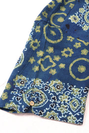 Green Half Sleeve Ajrakh Printed Cotton Mens Shirt 10072993