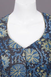 Blue Jahota Printed Cotton Blouse 10073326
