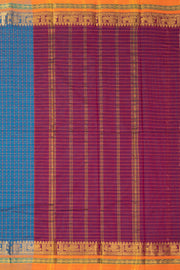 Blue Thousand Buttas Chettinad Cotton Saree 10073622