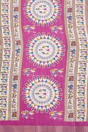 Grey Warli Tribal Printed Tussar Silk Saree 10074014