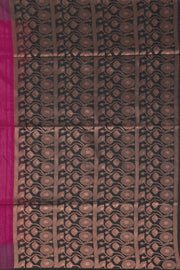 Magenta Jute Weave Kanjivaram Vegan Silk Saree 10074649