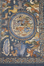 Blue Kalamkari Printed Malai Cotton Saree 10074690