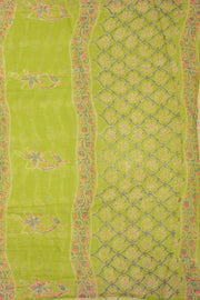 Green Hand Block Print Kota Cotton Saree 10074697