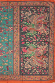 Green Kalamkari Printed Malai Cotton Saree 10074700