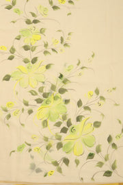 Yellow Hand Painted Chiffon Saree 10074701