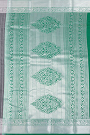 Grey Kanjivaram Vegan Silk Saree with Contrast Pallu 10074869