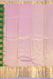 Green Kanjivaram Vegan Silk Saree with Contrast Pallu 10074873