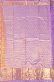 Peach Kanjivaram Vegan Silk Saree with Contrast Pallu 10074875