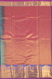 Blue Kanjivaram Vegan Silk Saree with Contrast Pallu 10074878