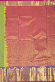 Green Kanjivaram Vegan Silk Saree with Contrast Pallu 10074879