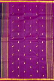 Purple Kanjivaram Pure Silk Saree with Contrast Pallu 10074897