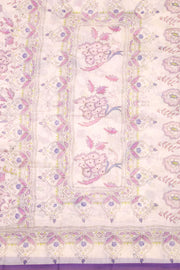 Cream Kalamkari Kantha Printed Malai Cotton Saree 10074905