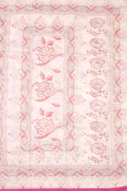 Cream Kalamkari Kantha Printed Malai Cotton Saree 10074906