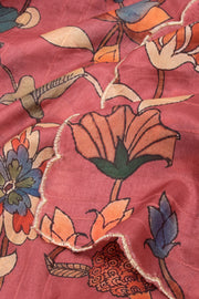 Pink Printed Kalamkari Semi Tussar Silk Saree 10074914