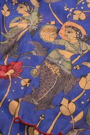 Purple Printed Kalamkari Semi Tussar Silk Saree 10074917