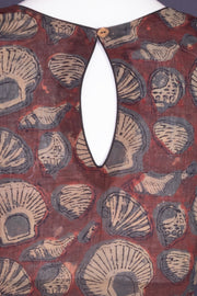 Maroon Hand Block Jahota Printed Cotton Blouse 10074991