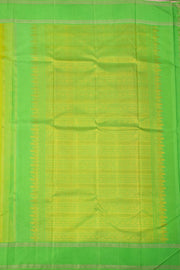 Turmeric Yellow Korvai Kanjivaram Silk Saree 10075519