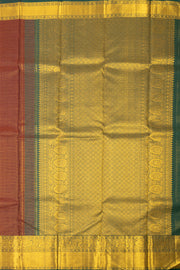  Barn Red Kanjivaram Silk Saree with Checks Design 10075528