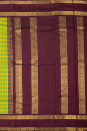 Canary Yellow Korvai Kanjivaram Silk Saree 10075529