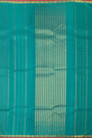 Teal Blue Kanjivaram Silk Saree with Checks Design 10075530