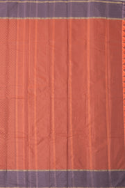 Kanjivaram Vegan Viscose Silk Saree Peach Color Block Design 10075555