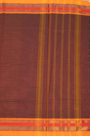 Marron Handloom Chettinad Cotton Saree 10075908