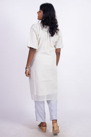 Grey Sequin Embroidery Viscose Silk Co- ord Set 10076192