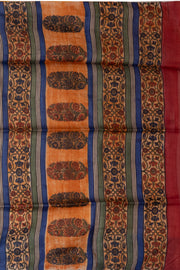 Yellow Printed Tussar Silk Saree 10076298