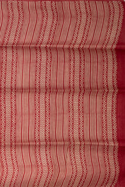 Beige Printed Tussar Silk Saree 10076299