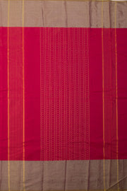 Maroon Art Silk Kanjivaram Saree With Stripes Design 10076343