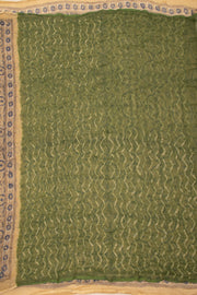 Brown Ajrakh Printed Kota Silk Cotton Saree Without Blouse 10076923