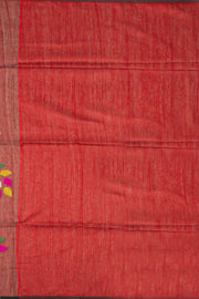 Brown Handloom Jamdani Cotton Saree 10076432