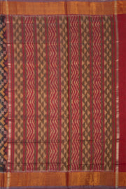 Multi Color Chinnalampatti Ikat Silk Cotton Saree With Zari Border 10076440