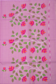 Purple Handloom Jamdani Muslin Silk Saree 10076443