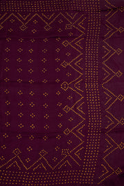 Dark Maroon Bandhani Mulberry Silk Saree 10076902