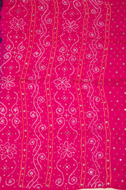 Grey Bandhani Mulberry Silk Saree 10076909