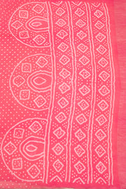 Pink Bandhani Khadi Cotton Saree 10076913