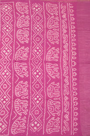 Pink Bandhani Khadi Cotton Saree 10076916